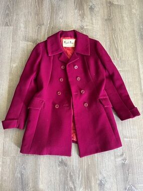 Vintage Rizik Brothrs Women's Double-Breasted Wine Peacoat